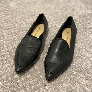 Ivanka Trump leather pointed toe loafers with gold detail